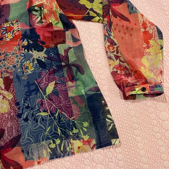 NWOT Christopher & Banks Multicolored Boho Hippie Top - Picture 4 of 10